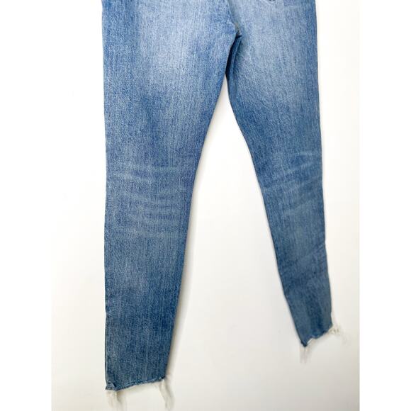 Free People Stella Skinny Jeans Size 26 Always Blue Distressed Raw Hem Denim - Picture 7 of 8
